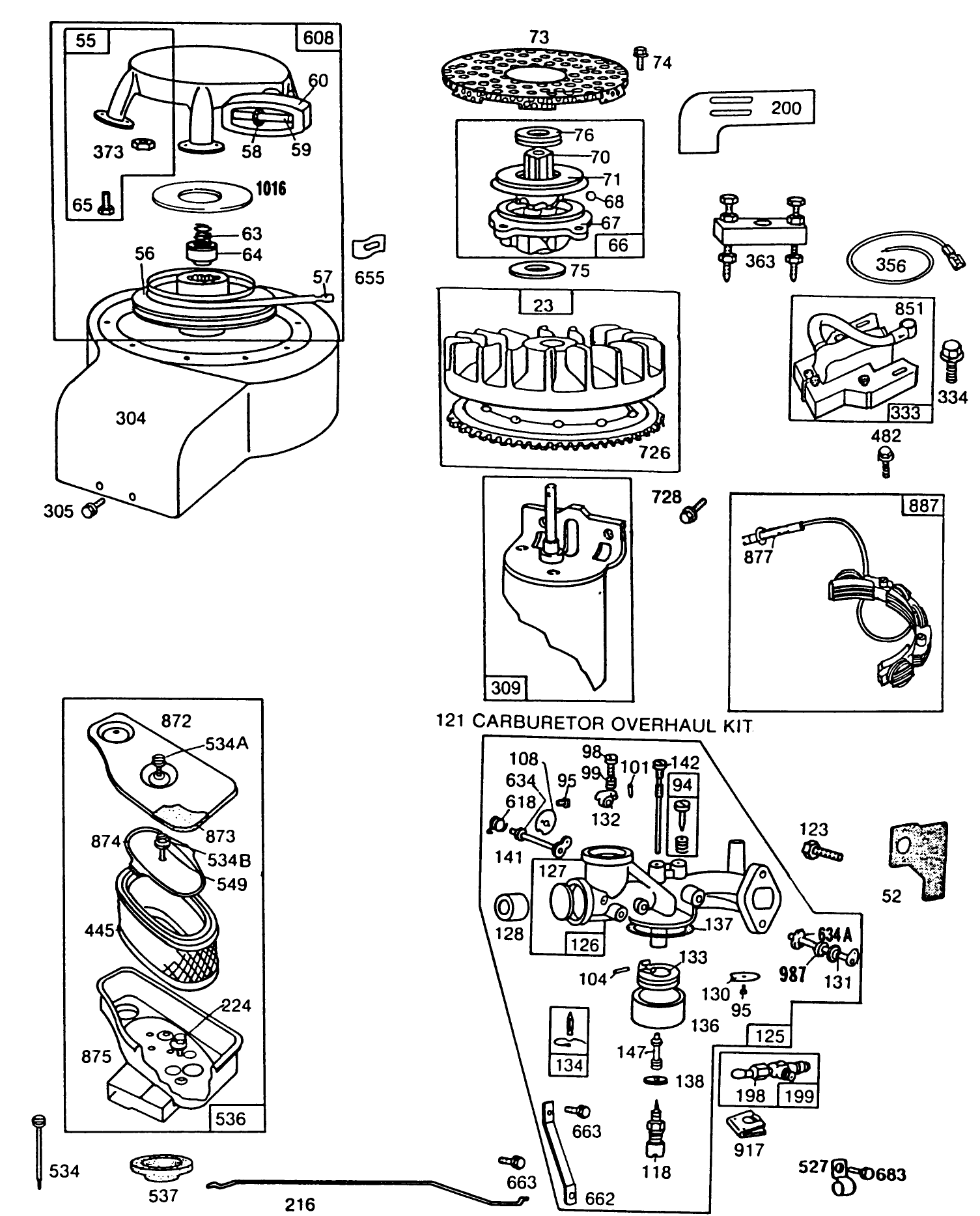 Engine Model No. 193707-0307-01 (continued) 8 H.p. Rear Engine Rider Electric Model 56150