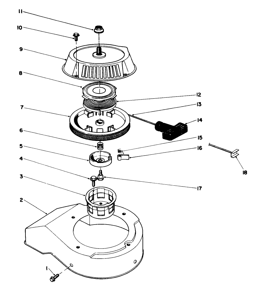 Recoil Starter Assembly (engine Model No. 47pk9)