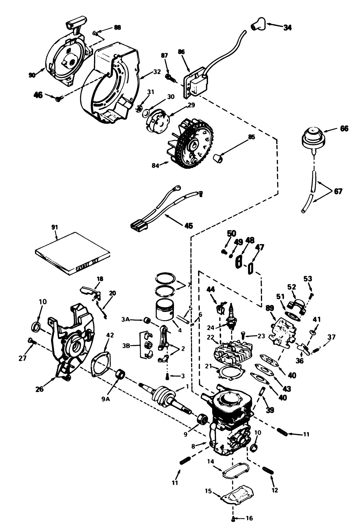 Engine Tecumseh Model No. Ah-600 Type 1623-N
