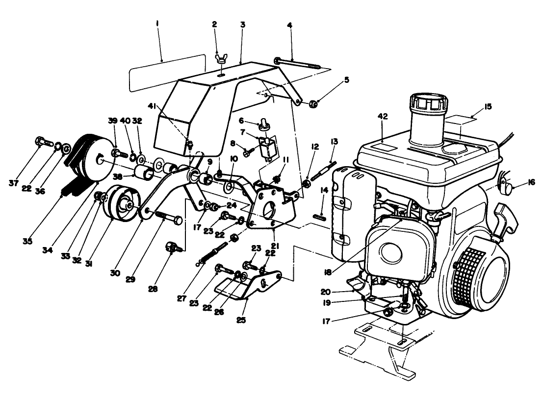 Engine & Bellcrank Assembly