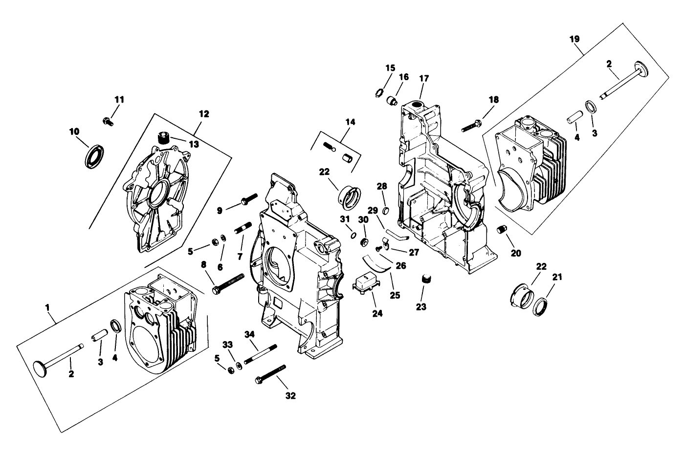 Crankcase Engine Kohler Model No. M18qs-24615 (continued)