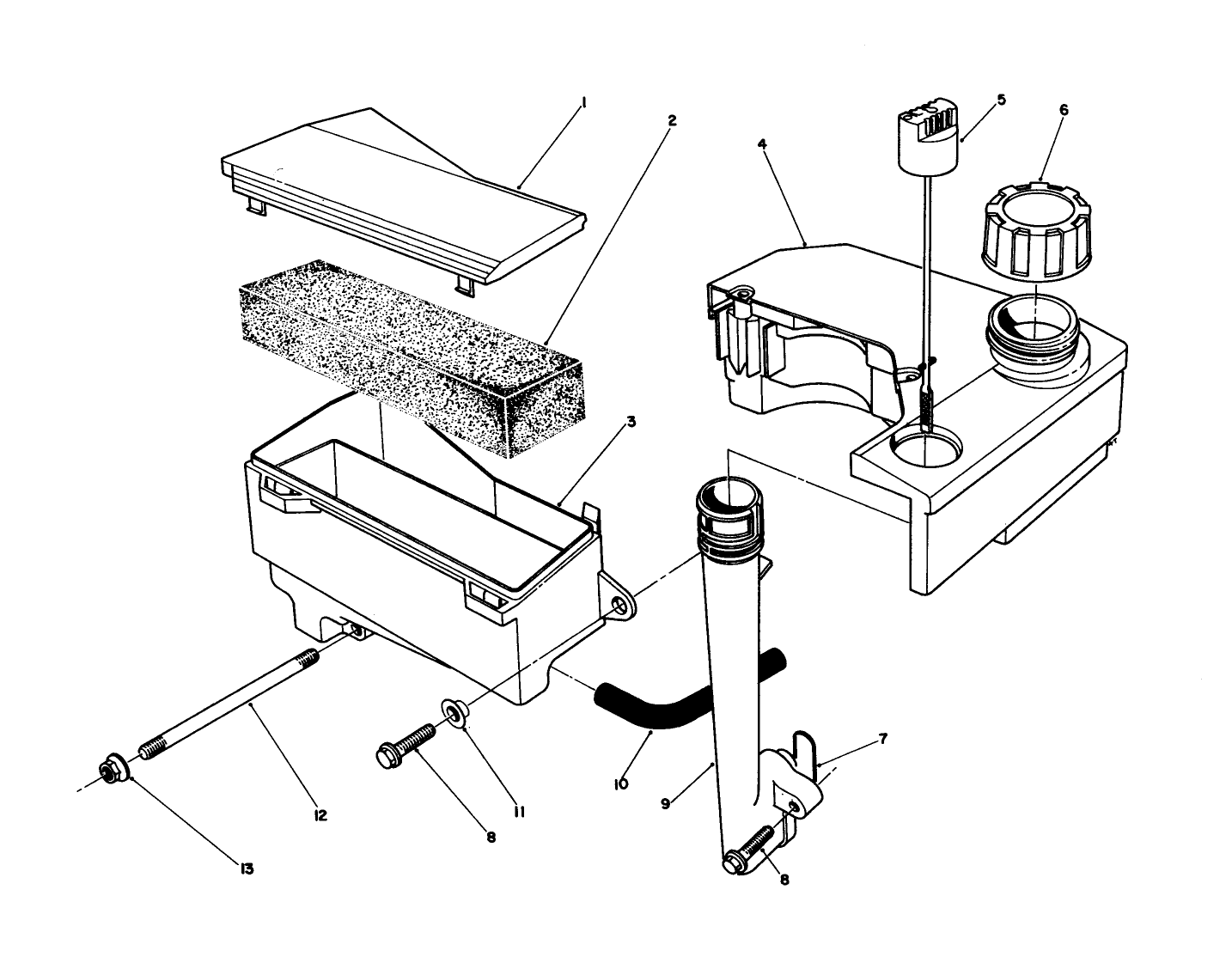 Air Cleaner & Fuel Tank Assembly (engine Model No. Vmj8)