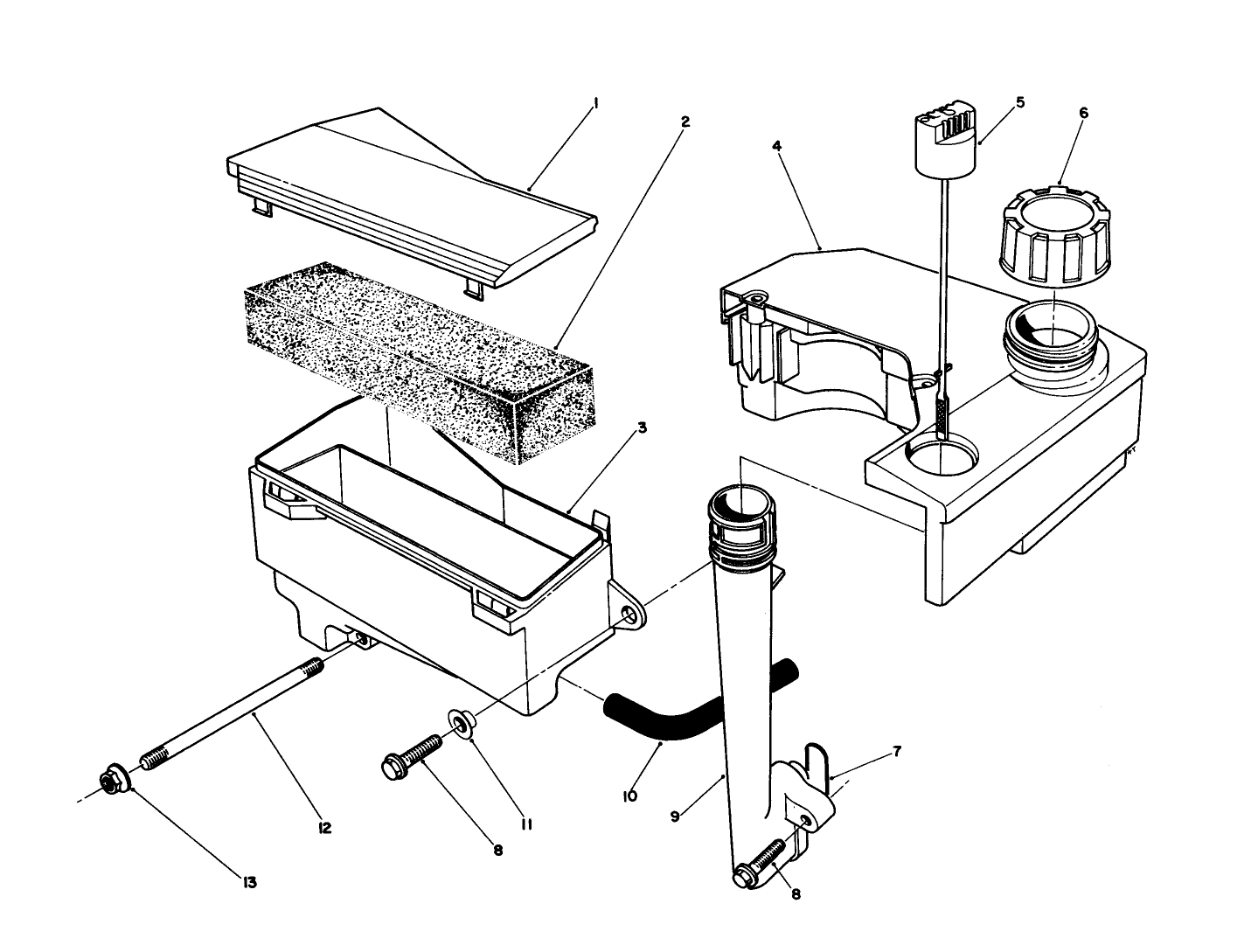 Air Cleaner & Fuel Tank Assembly (engine Model No. Vmj8)