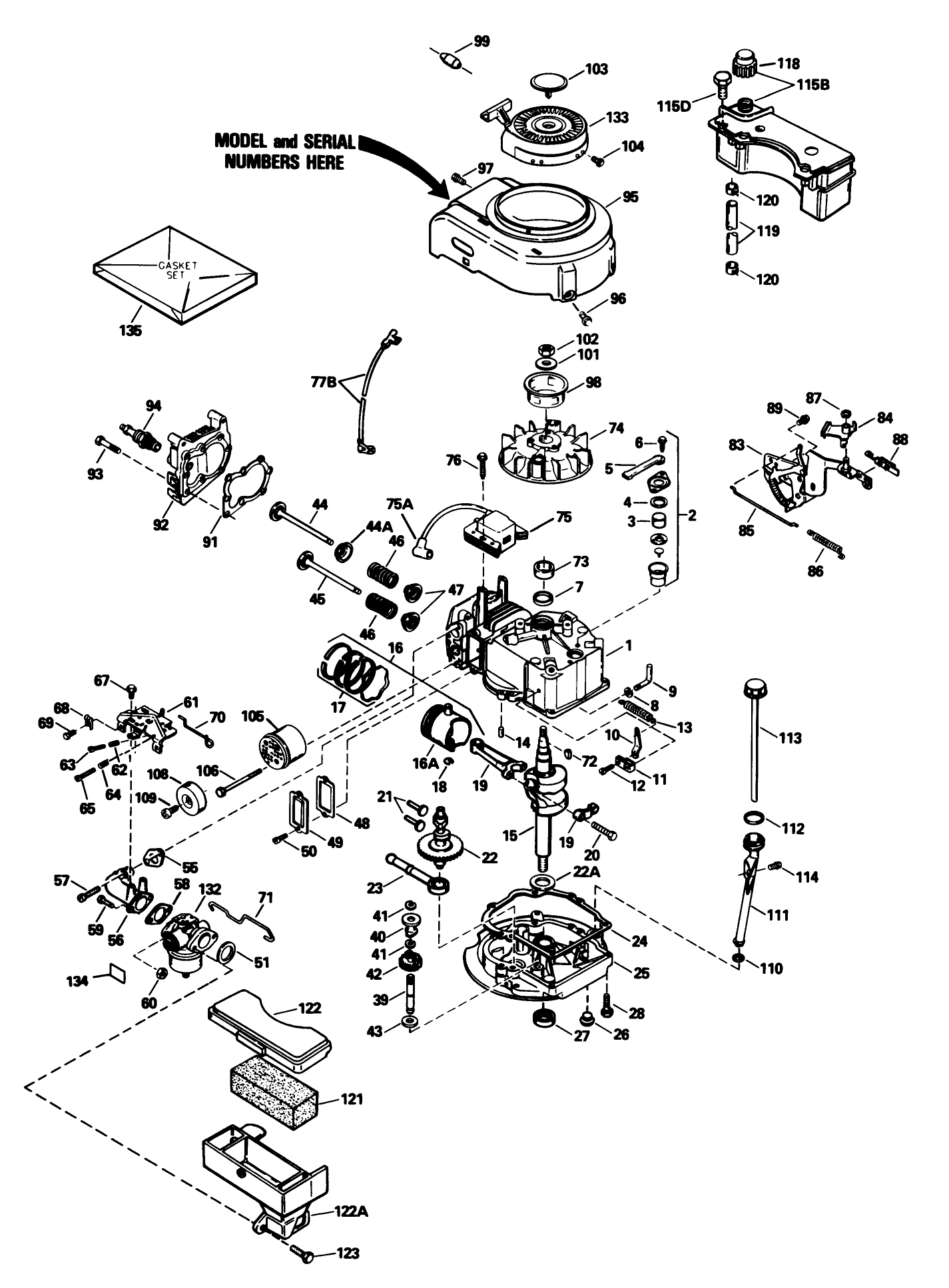 Engine Model No. Tvs100-44015b