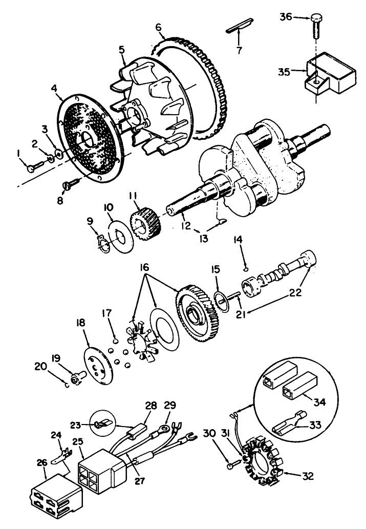Blower/crankshaft-Onan No. P220g. Type I/10808c