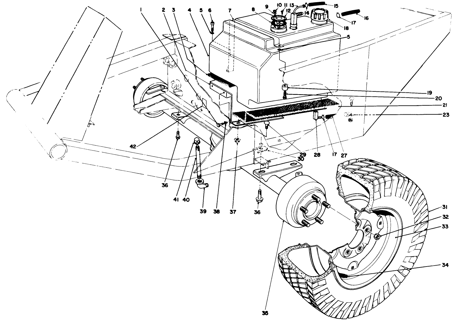 Front Axle & Fuel Tank Assembly
