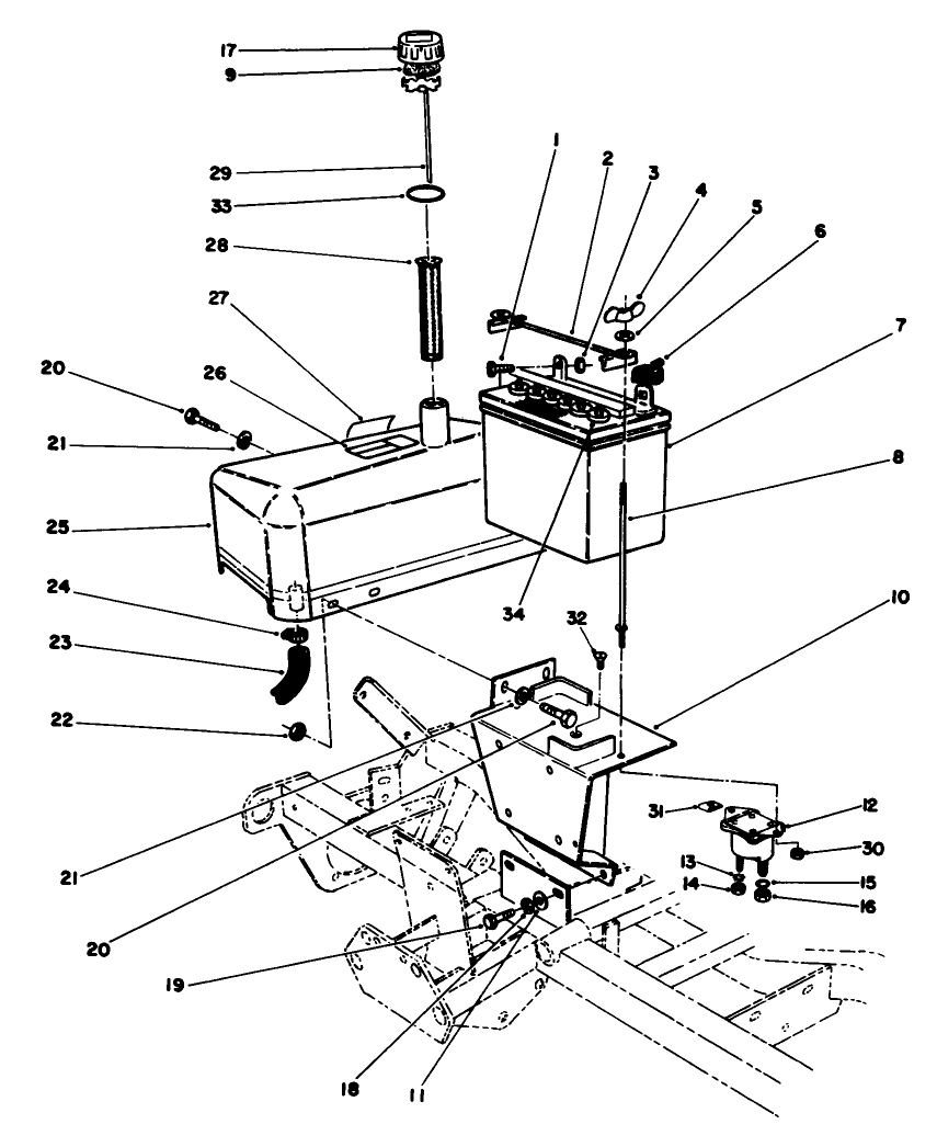 Hydraulic Tank & Battery Assembly