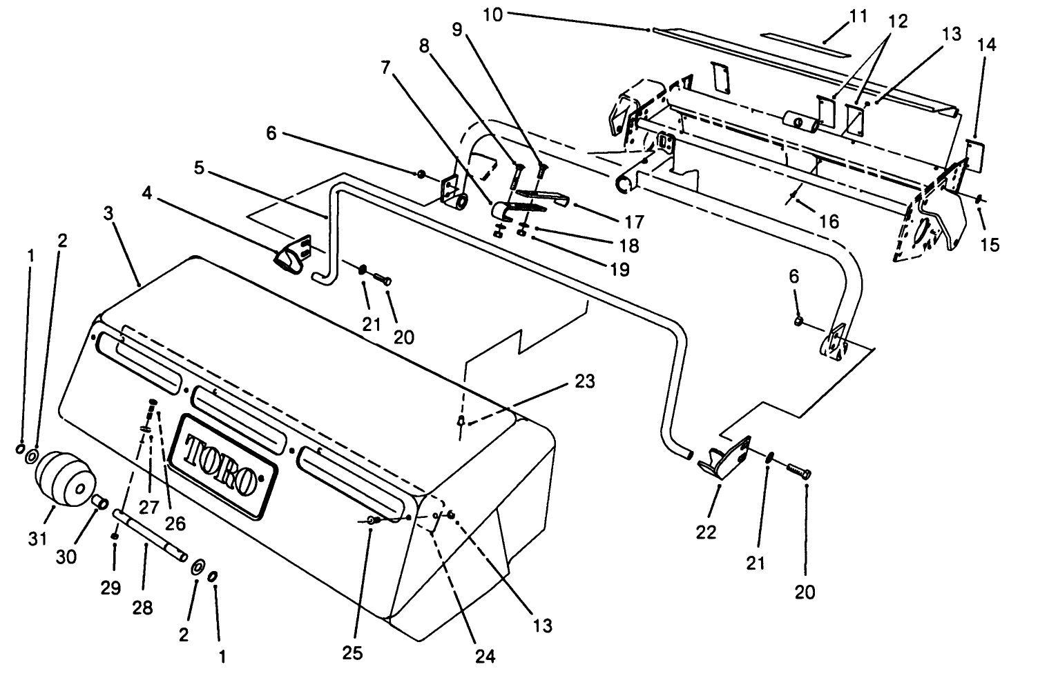 Grass Collection System Model No. 03433 (optional) (front Cutting Unit Basket Assembly)