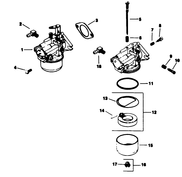 Carburetor-Engine Kohler Model No. M16qs Spec. No. 711563 & 711565