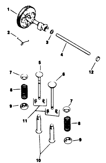Camshaft & Valves-Engine Kohler Model No. M16qs Spec. No. 711563