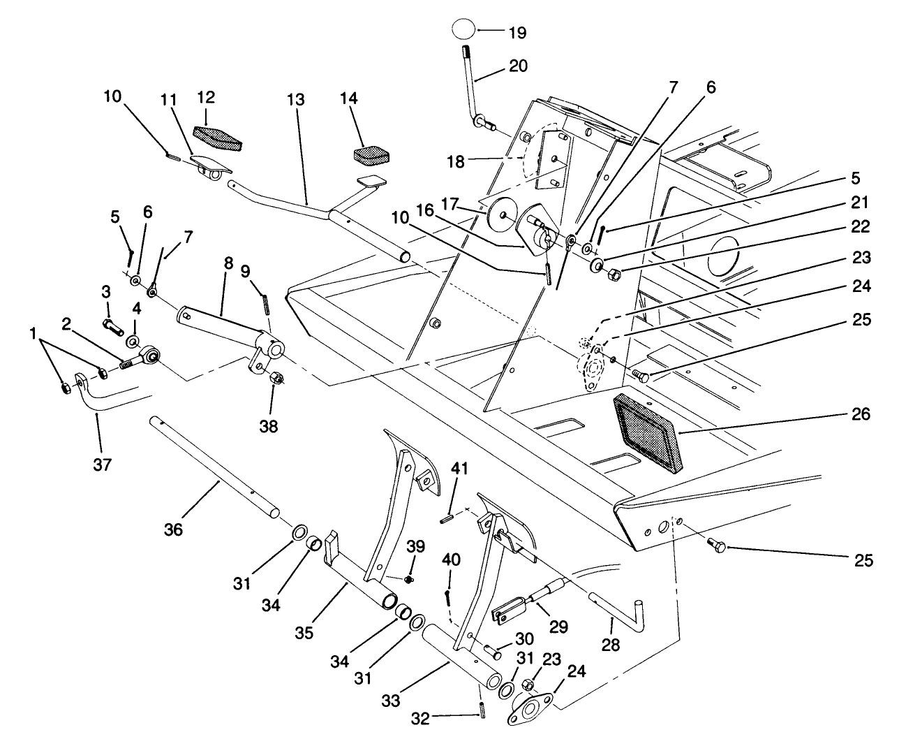 Traction & Brake Pedals Assembly