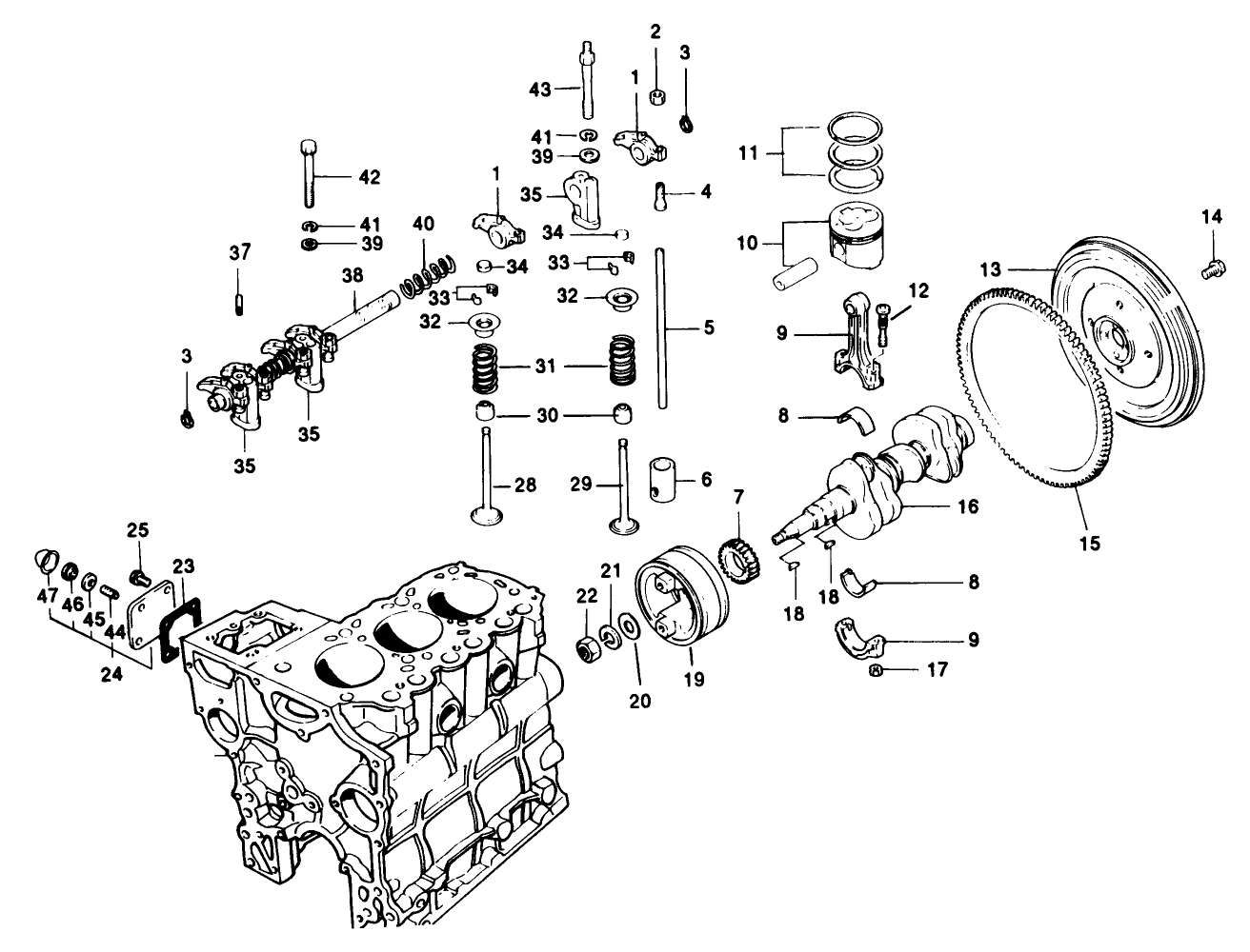 Valves And Crankshaft Assembly