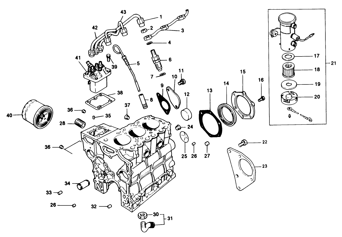 Fuel Supply & Engine Block Assembly