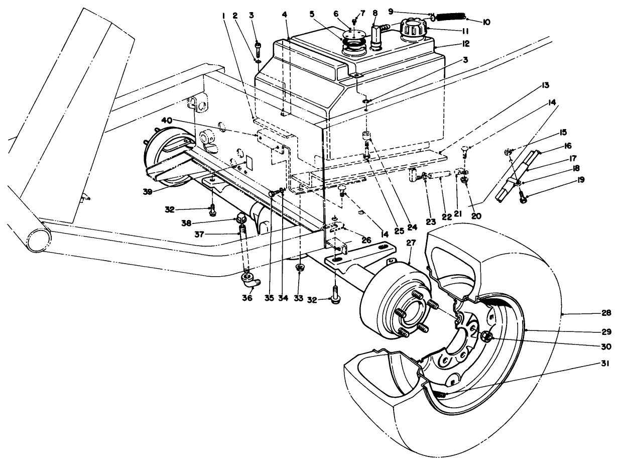 Front Axle & Fuel Tank Assembly