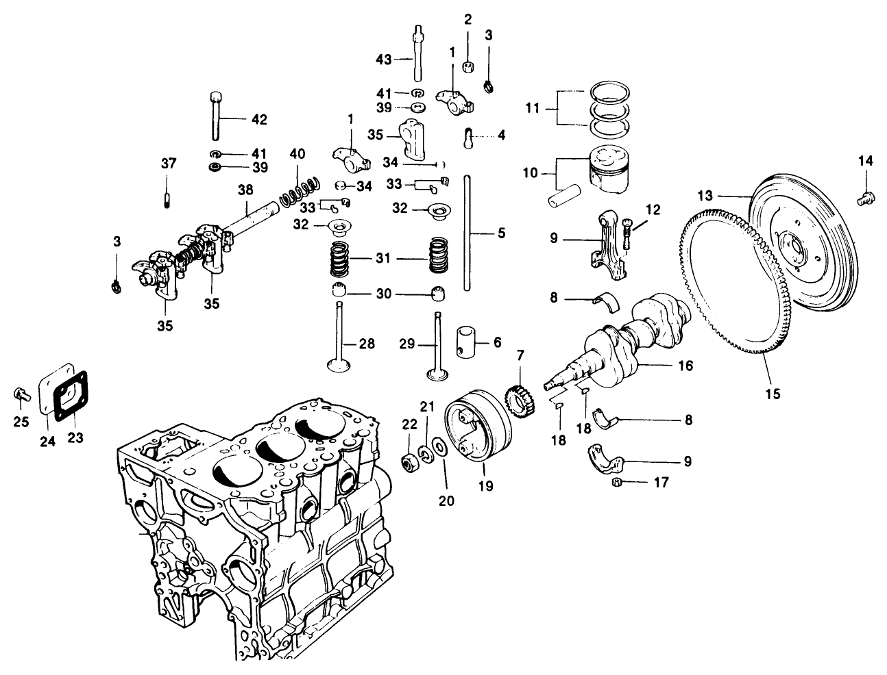 Valves And Crankshaft Assembly