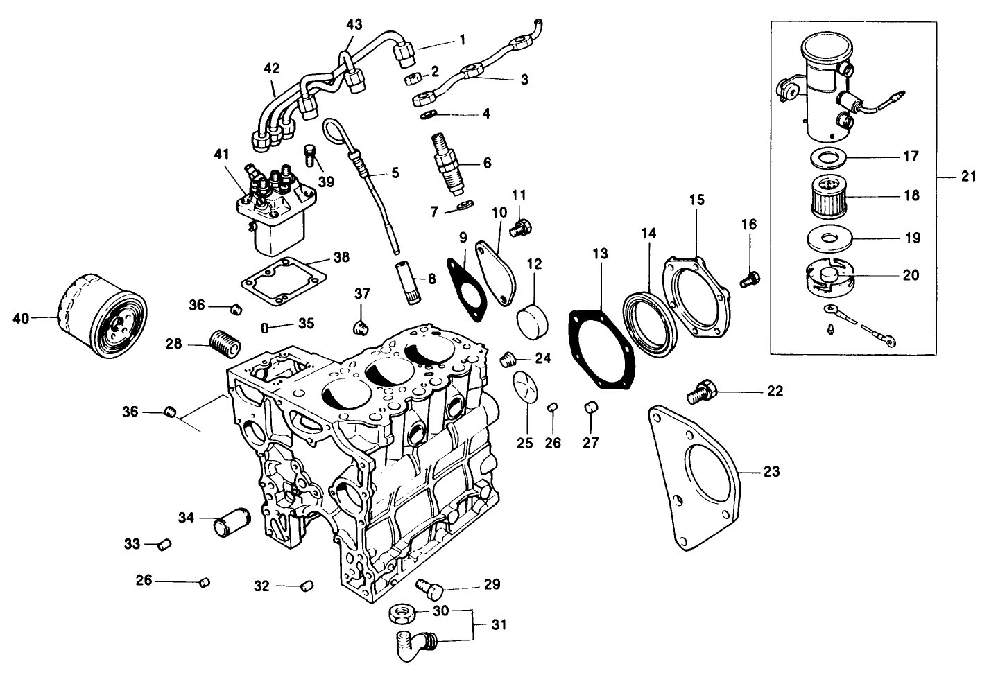 Fuel Supply & Engine Block Assembly