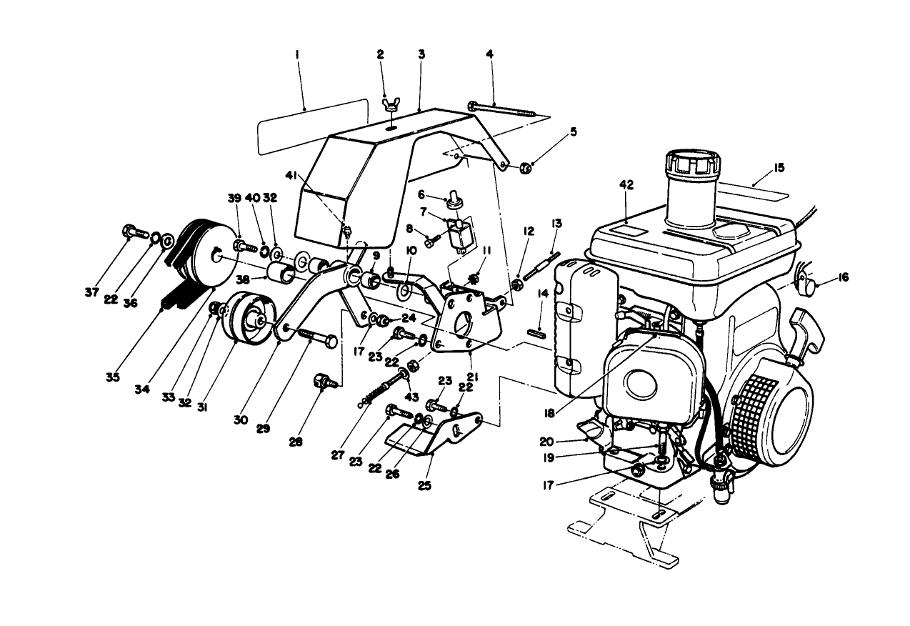 Engine & Bellcrank Assembly