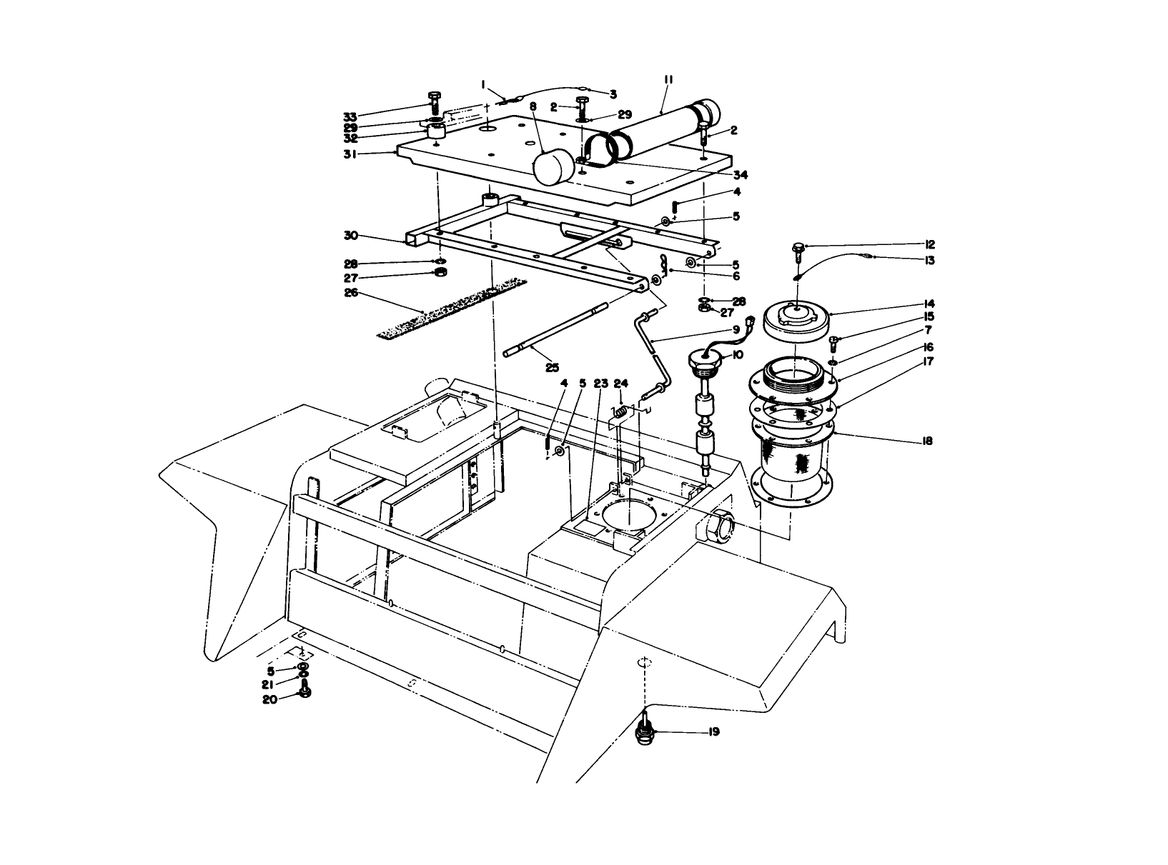 Seat Platform & Filler Cap Assembly