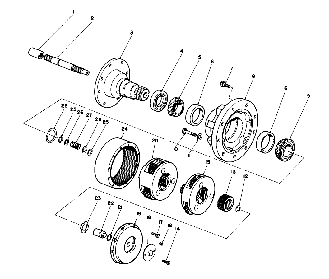 Planetary Gear Drive Assembly N0. 62-6400 & 58-5530 (**58-5530 High Speed Ratio 15.88:1) (àà62-6400 Standard Speed Ratio 19.62:1)