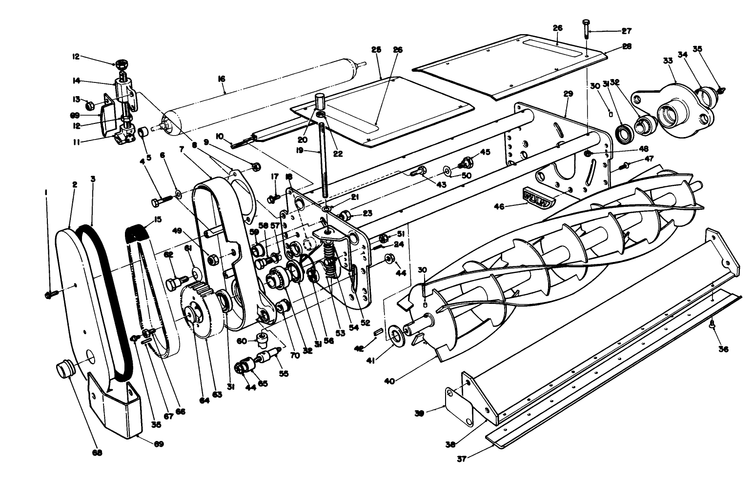 Cutting Unit R.h. & Center Assembly (5 Blade Model 03753 & 7 Blade Model 03756)