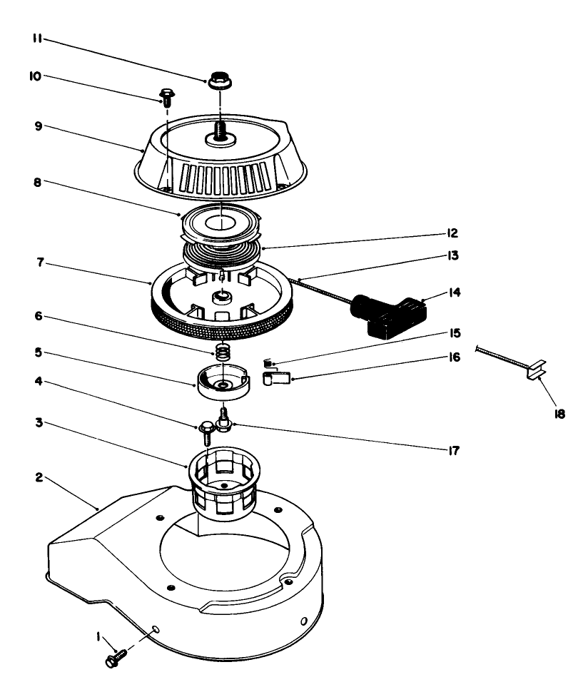 Recoil Starter Assembly (engine Model No. 47pg6)