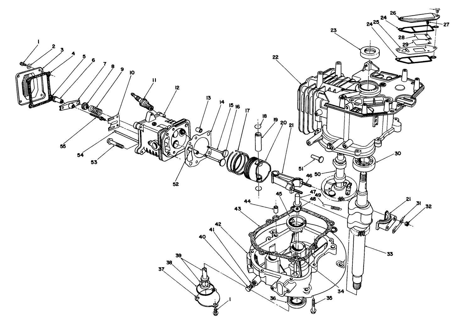 Crankcase Assembly (continued) (engine Model No. Vmh7-4)
