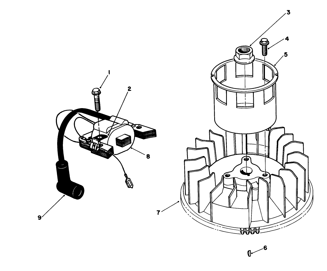 Magneto & Flywheel Assembly (engine Model No. Vmh7-4)
