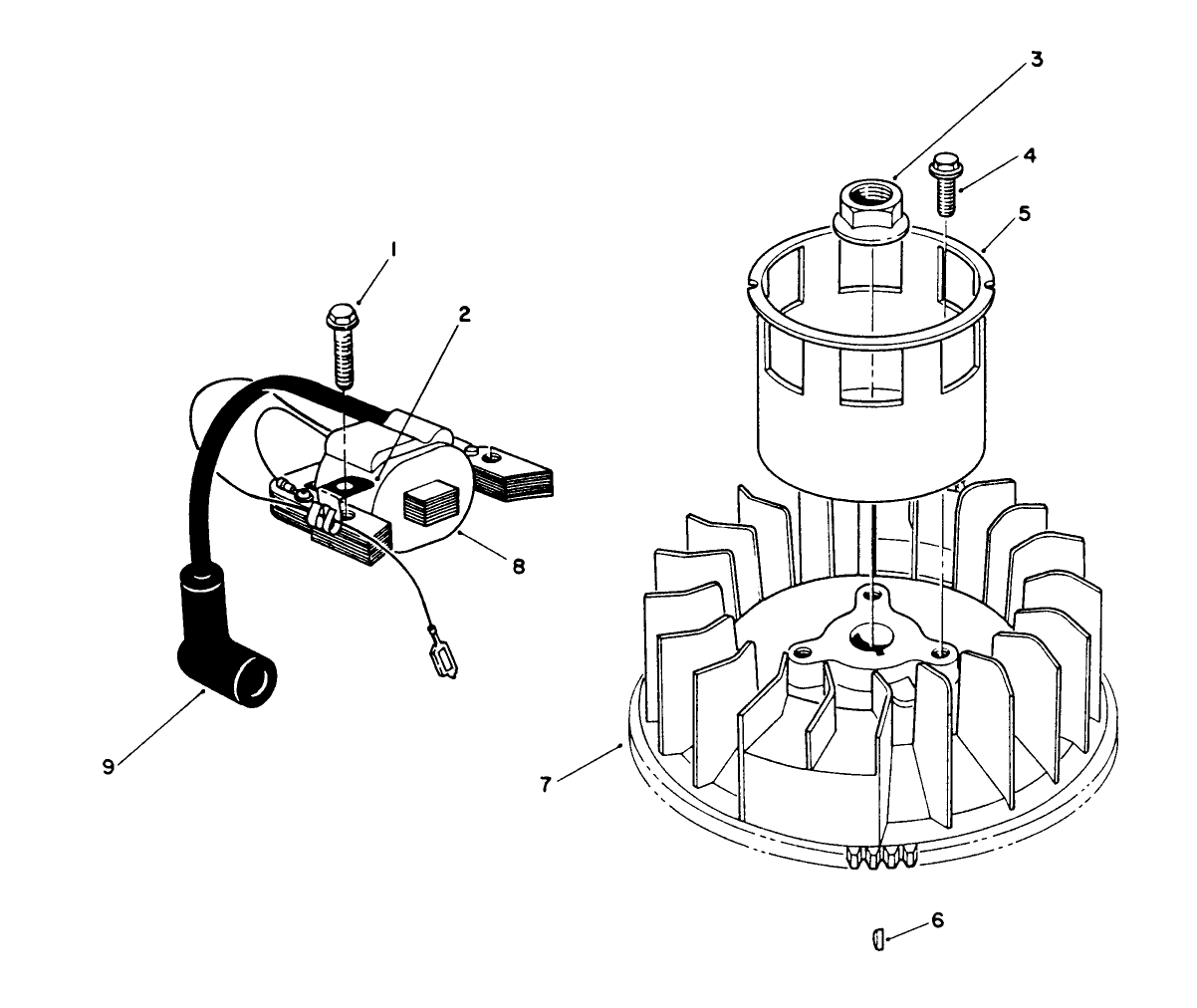 Magneto & Flywheel Assembly (engine Model No. Vmk9-2)
