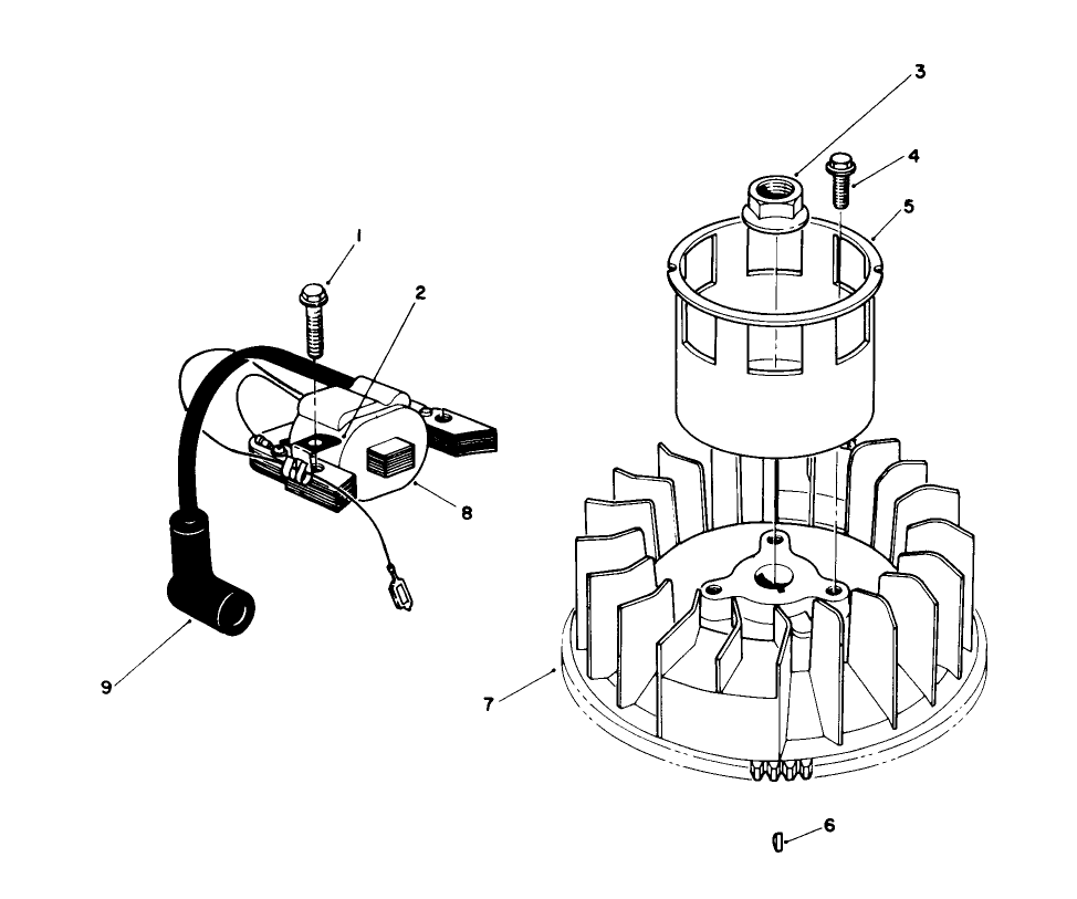 Magneto & Flywheel Assembly (engine Model No. Vmk9-2)
