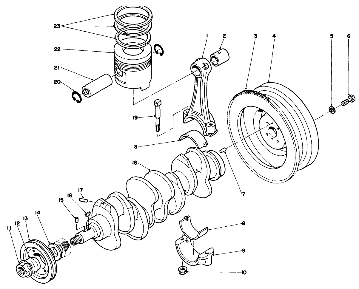 Piston, Connecting Rod, Crankshaft & Flywheel