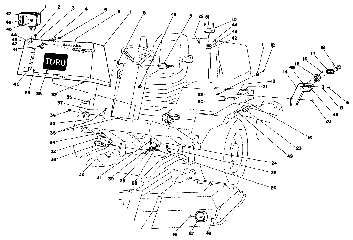 Road Light Kit Model No. 30585 (optional) Chassis Components