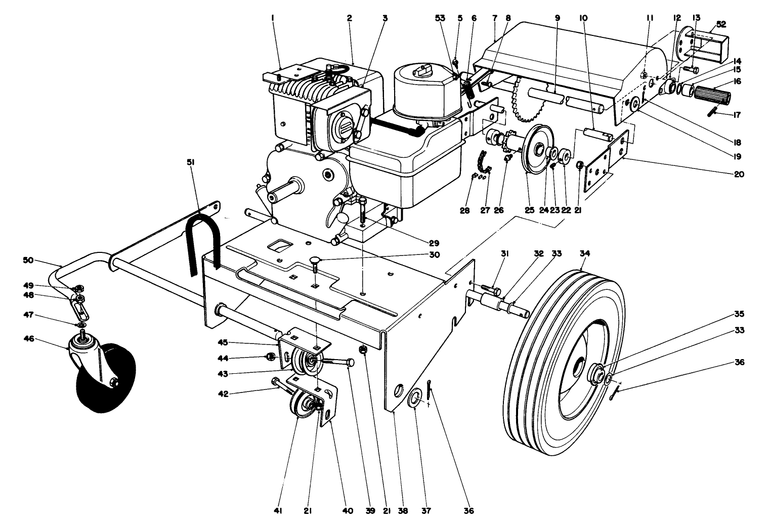 Engine & Base Assembly (model 62923 Continued)