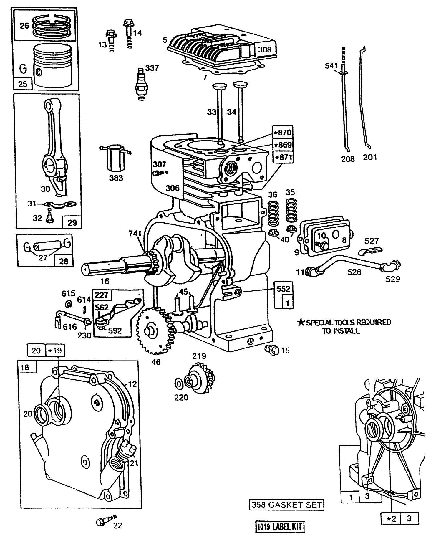 Engine Briggs & Stratton Model No. 130202-1640-01