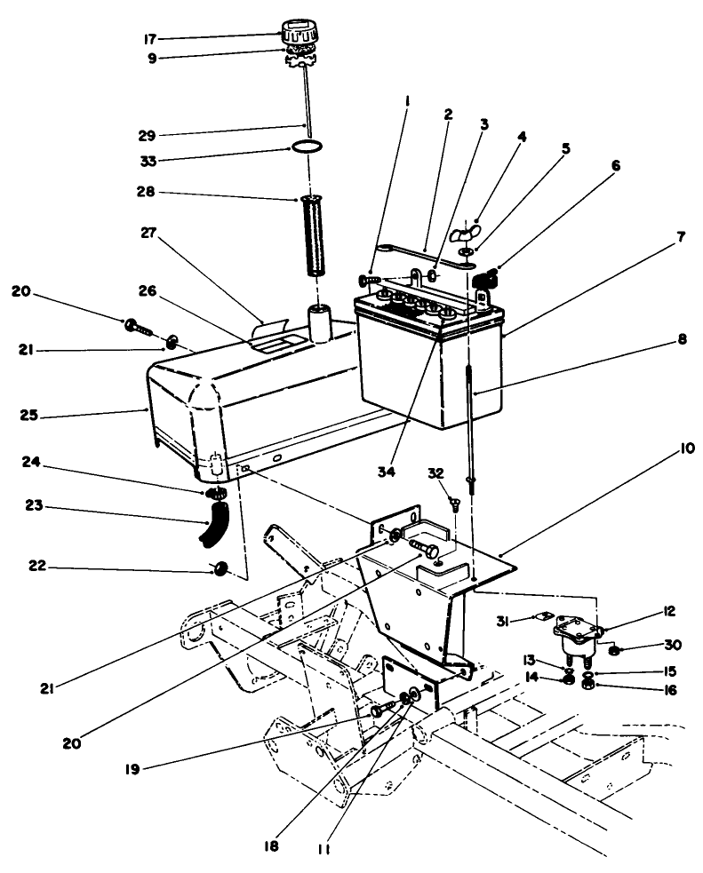 Hydraulic Tank & Battery Assembly
