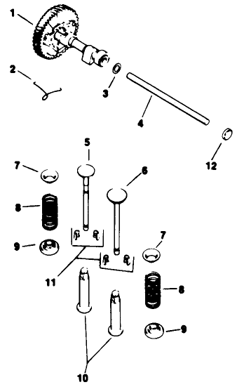 Camshaft & Valves-Engine Kohler Model No. M16qs Spec No. 711563