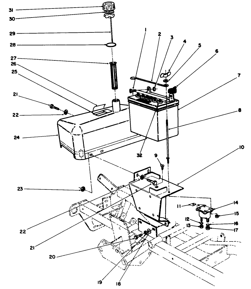 Hydraulic Tank & Battery Assembly