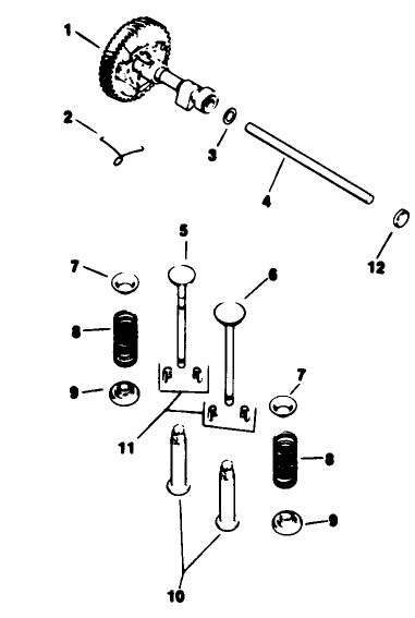 Camshaft & Valves-Engine Model No. M16qs Spec No. 711563