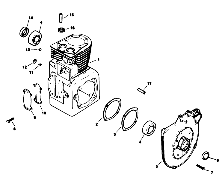 Crankcase-Engine Model No. M16qs Spec No. 711563