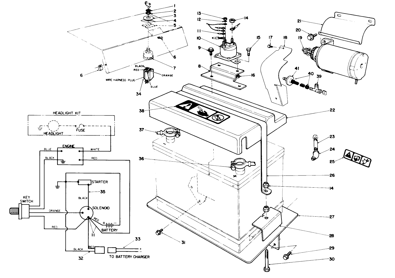 12 Volt Starter Motor Kit No. 66-7700 (optional) (for Model No. 38566)