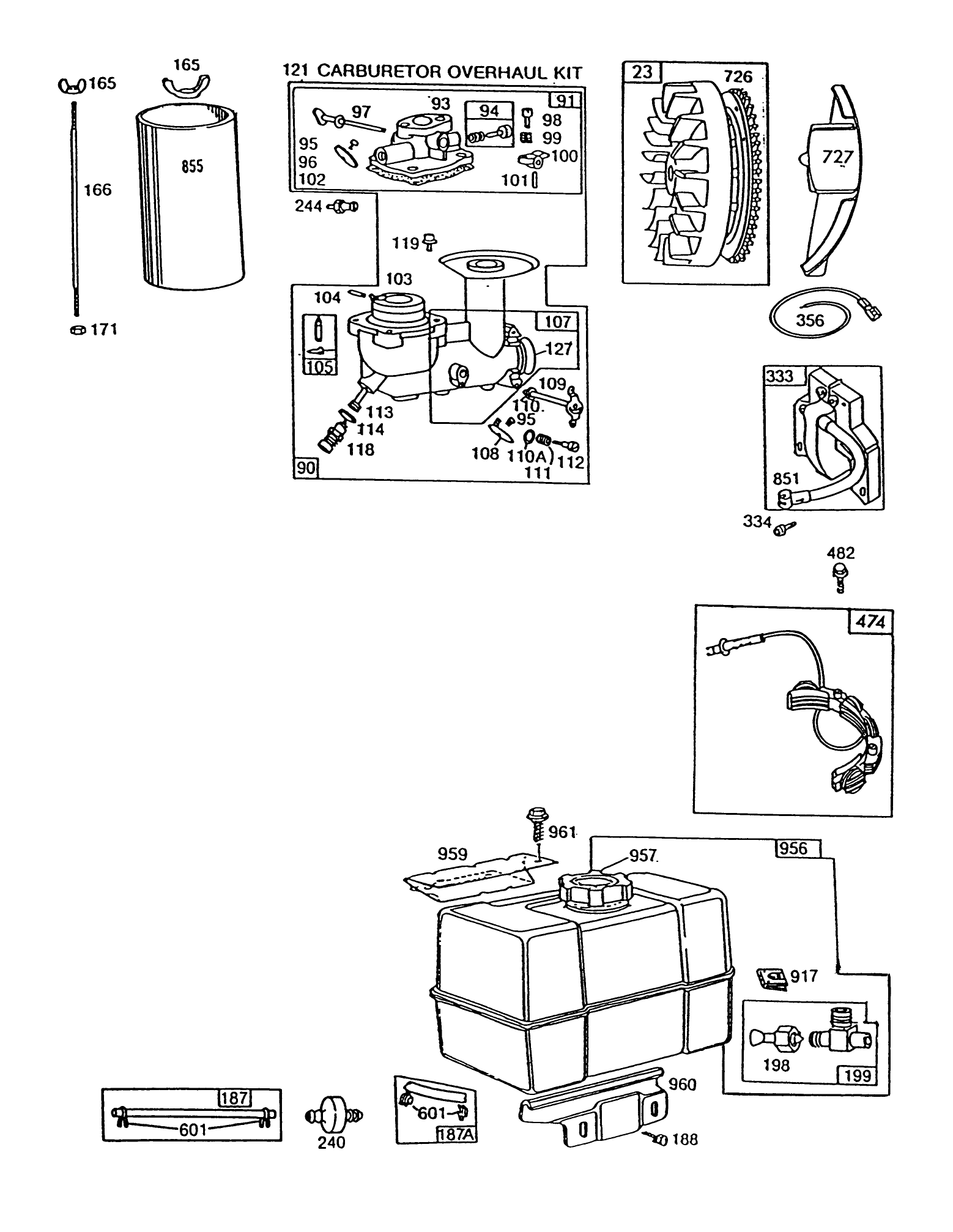 Engine Briggs & Stratton Model 252416 Type 0756-01 (model No. 38580 Only)