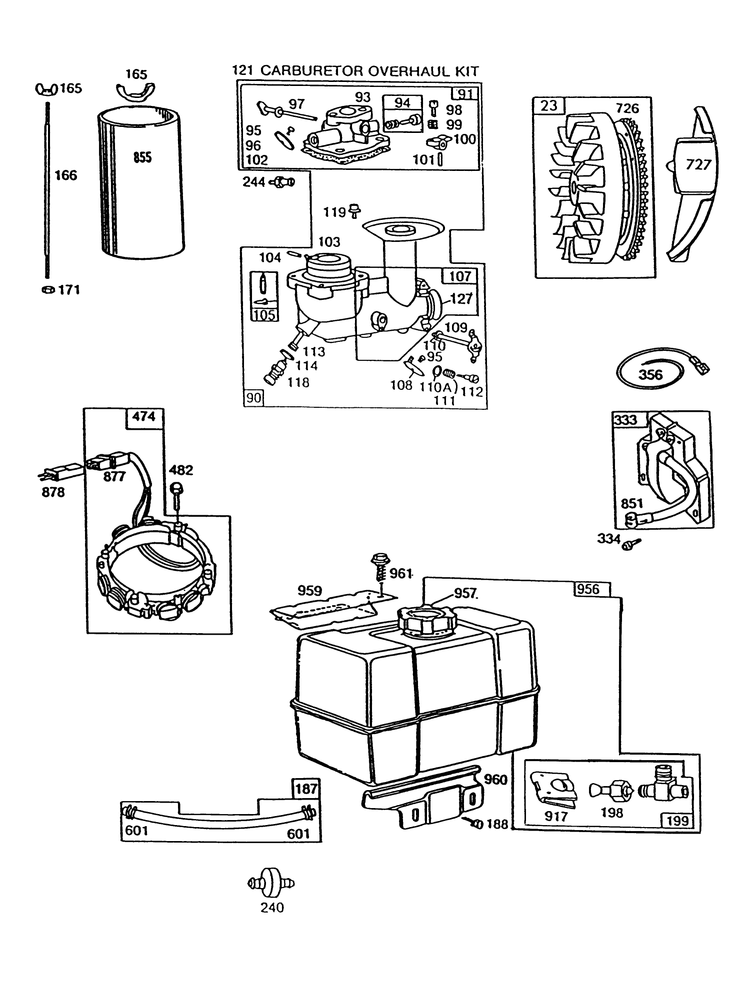 Engine Briggs & Stratton Model 252416 Type 0757-01 (model No. 38566 Only)