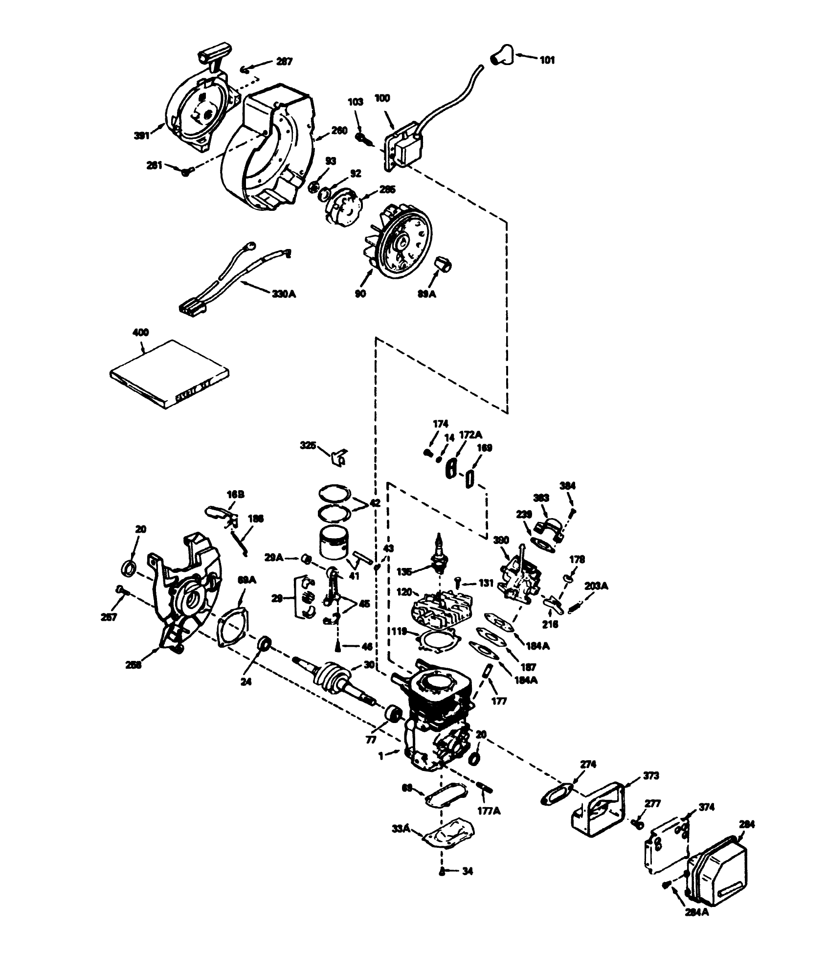 Engine Tecumseh Model No. Hsk600 Type 1668p (model No. 38170 Only)