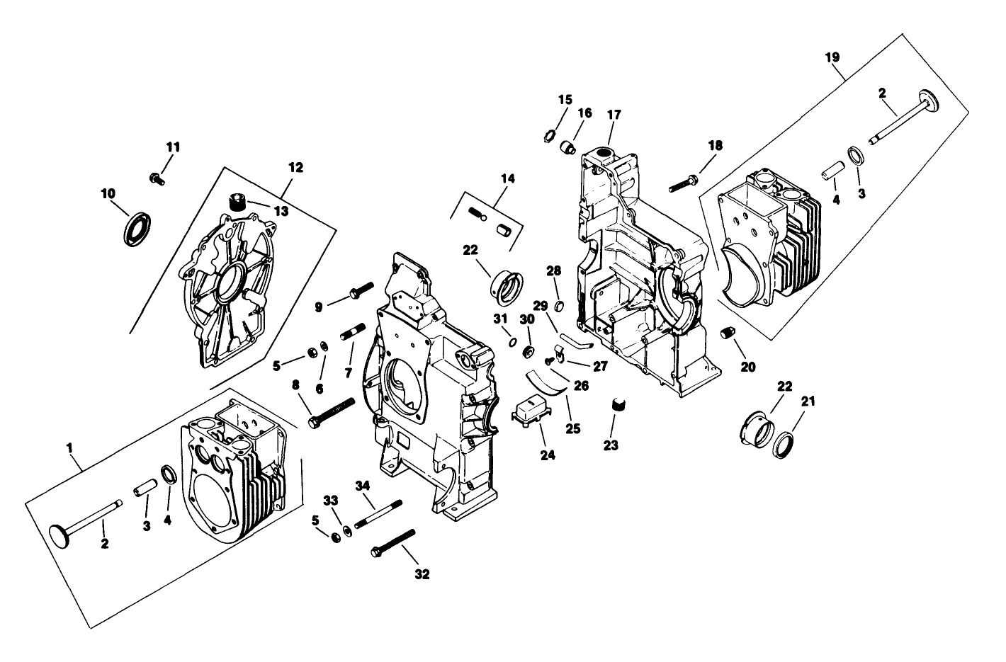 Crankcase-Engine Kohler Model No. M18qs-24657 (continued)