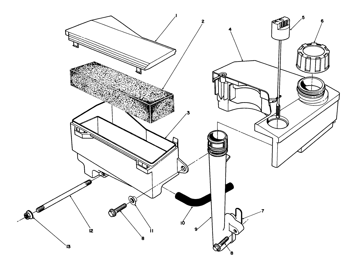 Air Cleaner & Fuel Tank Assembly (model No. Vml0-2)