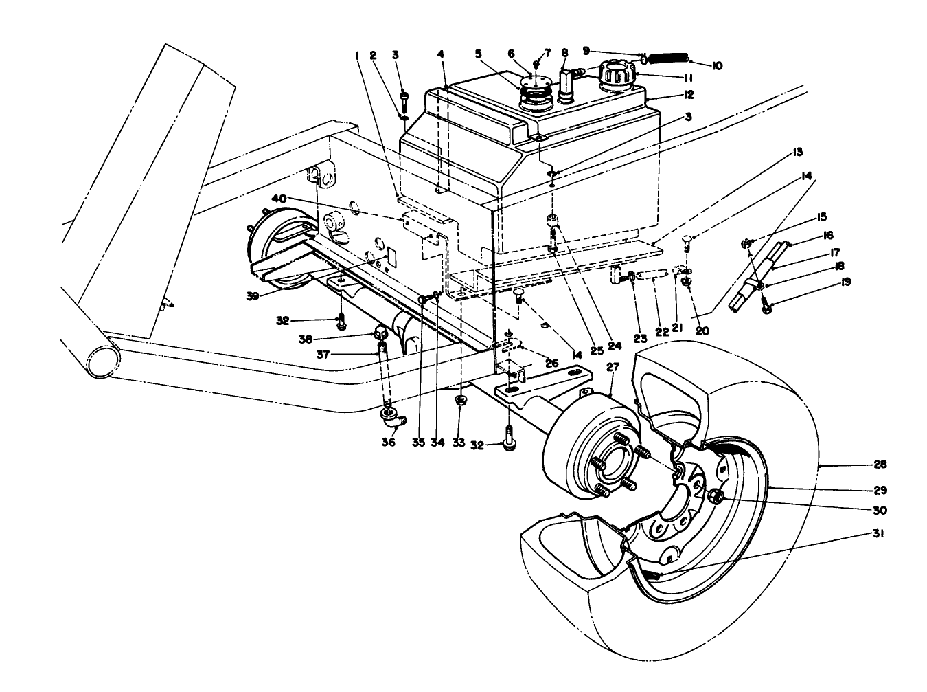 Front Axle & Fuel Tank Assembly