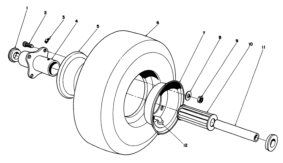 Cutting Unit Pneumatic Tire & Wheel Assembly No. 12-1509 (optional)