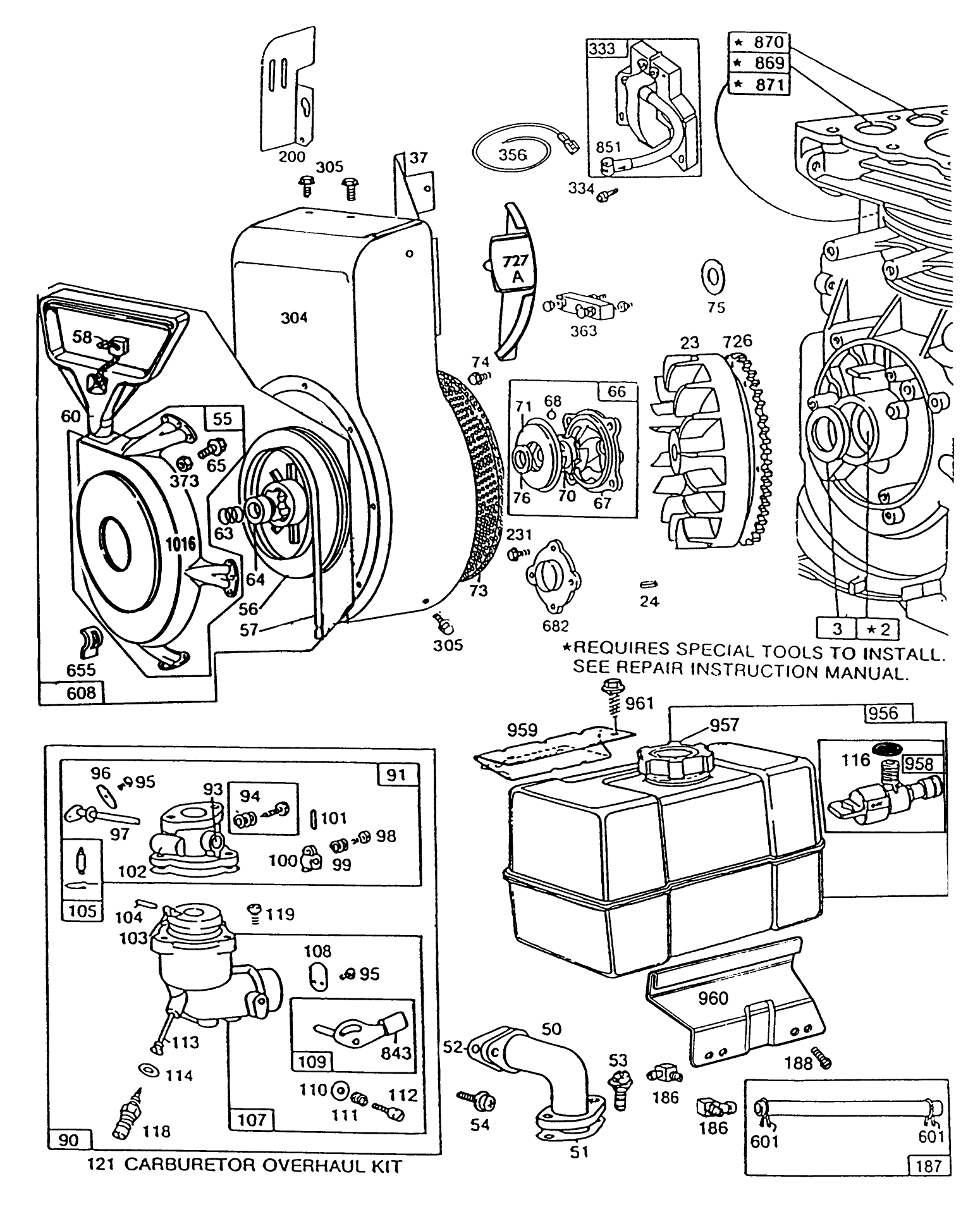 Engine Briggs & Stratton Model 190406 Type 3104-01 (continued)