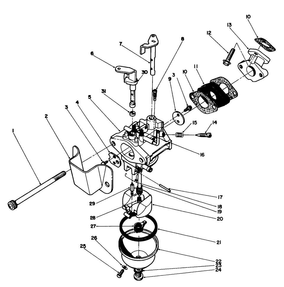 Carburetor Assembly (engine Model No. 47pl0-4, 47pk9-4, 47ph7-4)
