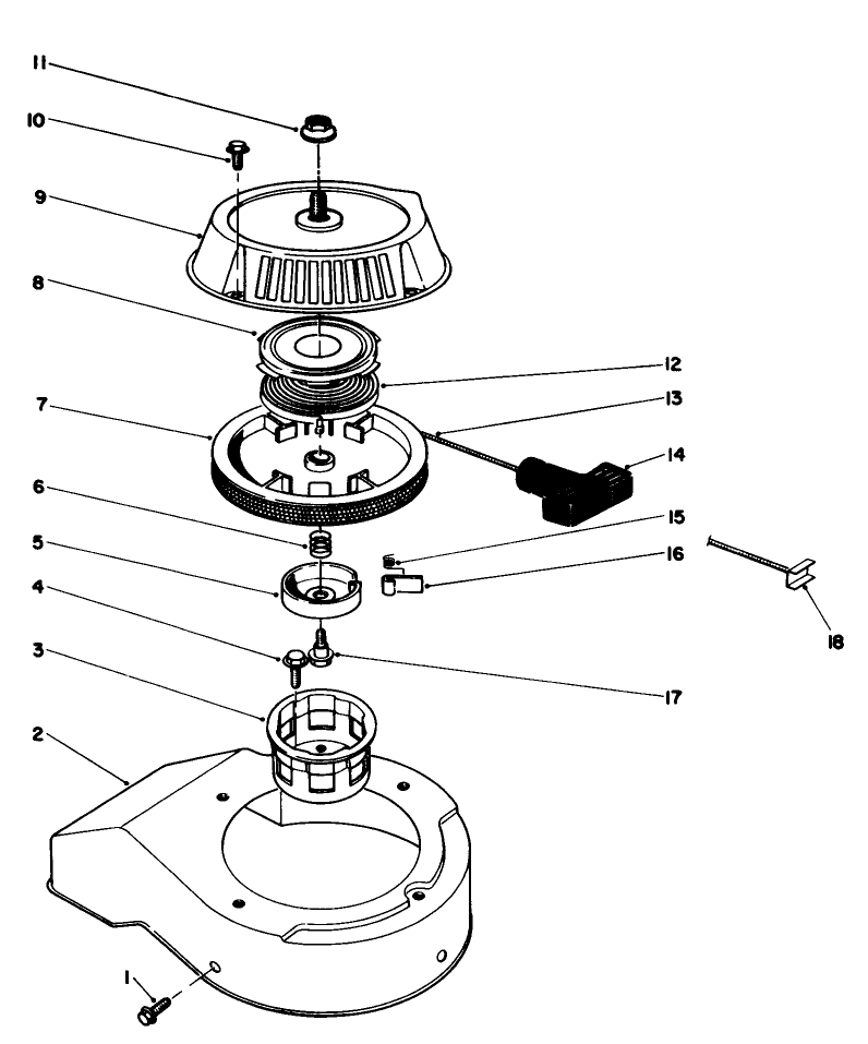 Recoil Starter Assembly (engine Model No. 47pl0-4, 47pk9-4, 47ph7-4)