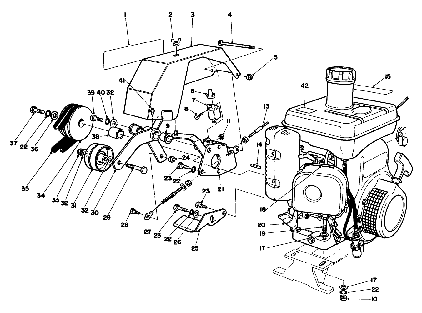 Engine And Bellcrank Assembly